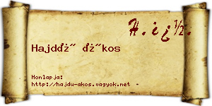 Hajdú Ákos névjegykártya